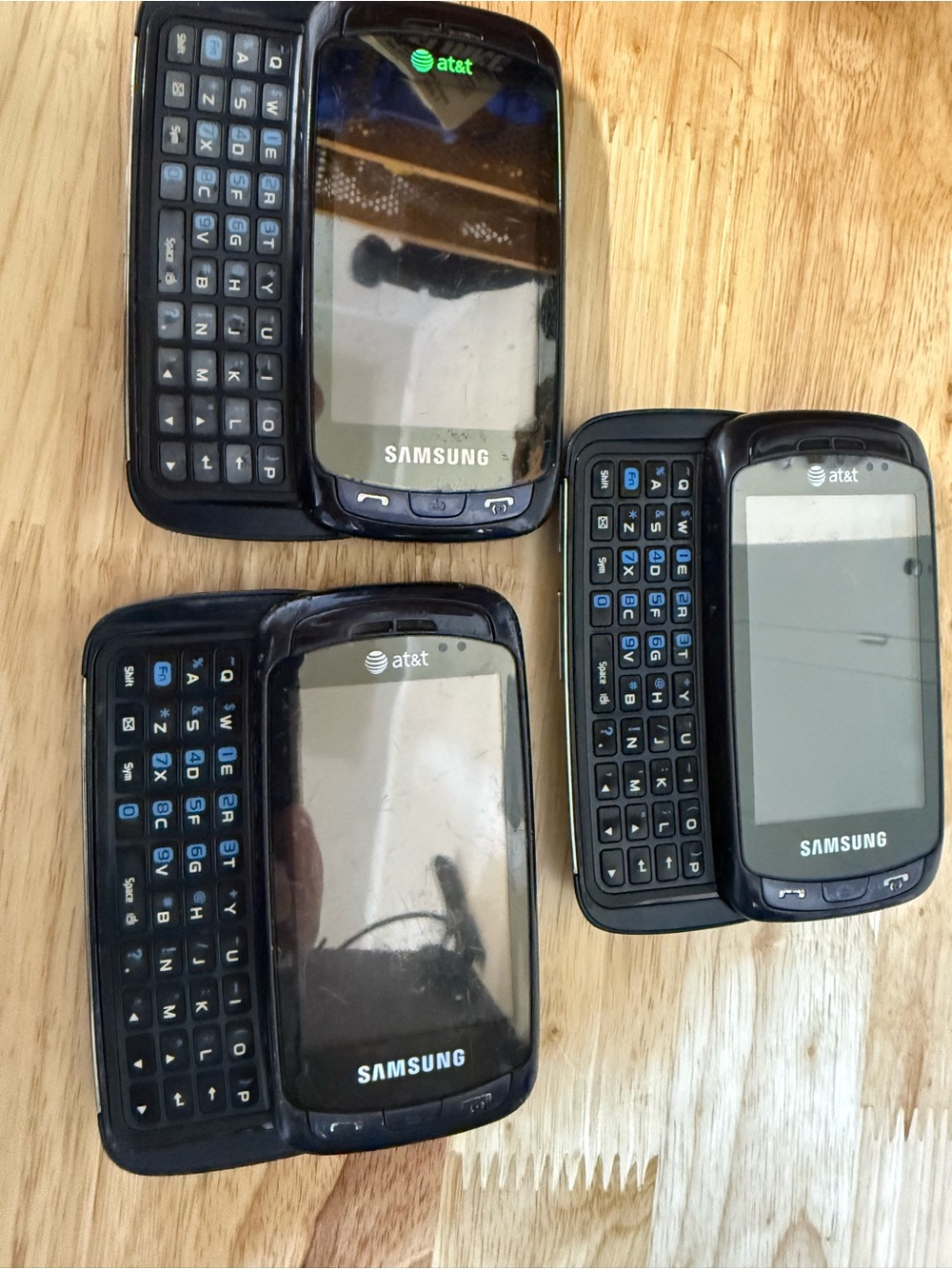 Samsung Black Slide-Out QWERTY Cell Phones (Lot of 3)